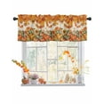 thumbnail image 1 of Valances for Windows, Retro Fall Orange Maple Leaf Pumpkin Linen Texture Rod Pocket Short Window Valance Curtains Holiday Window Treatment for Kitchen Living Room Bathroom, 60"x18", 1 of 6