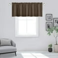 thumbnail image 1 of Valances for Windows - Rod Pocket Room Darkening Thermal Insulated Small Curtains for Living Room, Bathroom, Bedroom, Kitchen (One Panel, 42" W x 10" L) Chocolate Solid, 1 of 3
