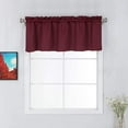 thumbnail image 1 of Valances for Windows - Rod Pocket Room Darkening Thermal Insulated Small Curtains for Living Room, Bathroom, Bedroom, Kitchen (One Panel, 42" W x 18" L) Wine Solid, 1 of 3