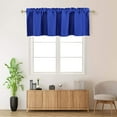 thumbnail image 1 of Valances for Windows - Rod Pocket Room Darkening Thermal Insulated Small Curtains for Living Room, Bathroom, Bedroom, Kitchen (One Panel, 52" W x 20" L) Royal Blue Solid, 1 of 3