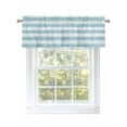 thumbnail image 1 of Valances for Windows Sky Blue Linen Stripes Rod Pocket Cafe Window Treatments Valance Curtains for Kitchen Bathroom Laundry Basement Windows 60"x18", 1 of 9