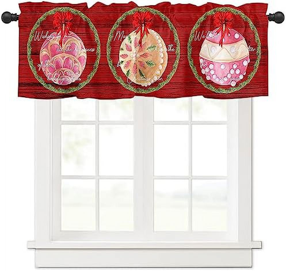 Valances for Windows Snowman Snowflake Christmas Kitchen Curtain