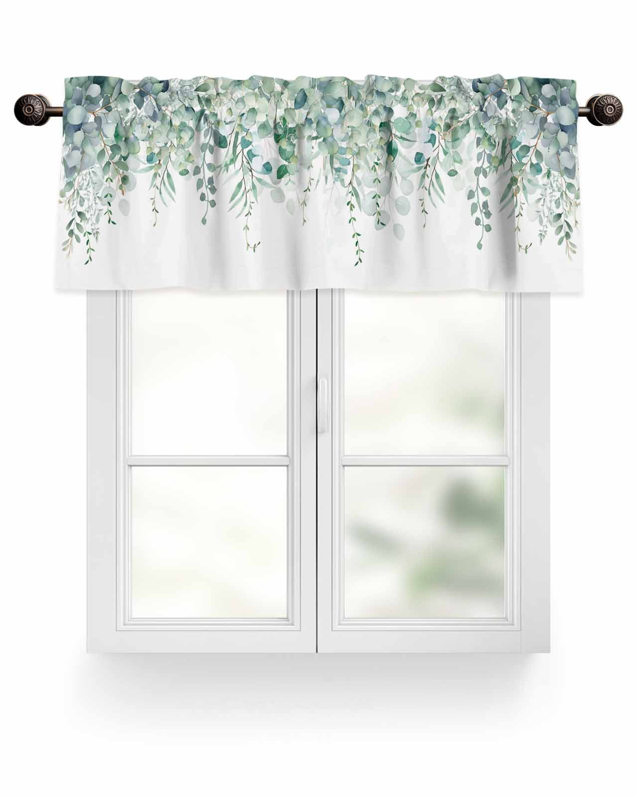 Valances for Windows Spring Eucalyptus Leaves Watercolor Botanical ...