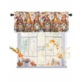 thumbnail image 1 of Valances for Windows, Thanksgiving Autumn Gnomes Leaves Watercolor Pumpkin Rod Pocket Short Window Valance Curtains Holiday Window Treatment for Kitchen Living Room Bathroom, 60"x18", 1 of 6