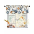 thumbnail image 1 of Valances for Windows, Thanksgiving Fall Blue Pumpkin Sunflower Rod Pocket Short Window Valance Curtains Holiday Window Treatment for Kitchen Living Room Bathroom, 54"x18", 1 of 6