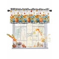 thumbnail image 1 of Valances for Windows Thanksgiving Orange Blue Pumpkin Sunflower Maple Fall Floral Rod Pocket Cafe Window Treatments Valance Curtains for Kitchen Bathroom Laundry Basement Windows 56"x16", 1 of 6