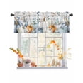 thumbnail image 1 of Valances for Windows, Thanksgiving Pumpkins Fall Leaves Wood Texture Rod Pocket Short Window Valance Curtains Holiday Window Treatment for Kitchen Living Room Bathroom, 60"x18", 1 of 6