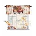 thumbnail image 1 of Valances for Windows Thanksgiving Red Truck Rod Pocket Cafe Window Treatments Valance Curtains for Kitchen Bathroom Laundry Basement Windows 54"x18", 1 of 6