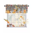 thumbnail image 1 of Valances for Windows Thanksgiving Scarecrow Pumpkin Black Plaid Rod Pocket Cafe Window Treatments Valance Curtains for Kitchen Bathroom Laundry Basement Windows 56"x16", 1 of 6