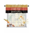thumbnail image 1 of Valances for Windows Thanksgiving Stripes Rod Pocket Cafe Window Treatments Valance Curtains for Kitchen Bathroom Laundry Basement Windows 60"x14", 1 of 6