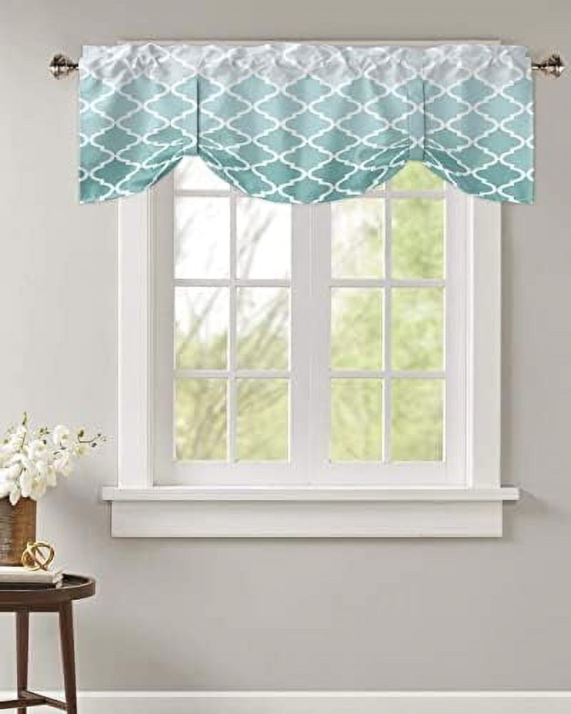 Valances for Windows Tie Up Valance Curtains Blue Green Gradient Art