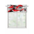 thumbnail image 1 of Valances for Windows Triangle Color Block Rod Pocket Cafe Window Treatments Valance Curtains for Kitchen Bathroom Laundry Basement Windows 42"x18", 1 of 9