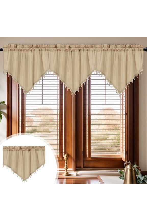 Valances for Windows Valance Curtains for Kitchen Bedroom Bathroom Living Room Boho Triangle Valance Curtains Farmhouse Window Valance Swag Curtains Rod Pocket Cafe Valance for Laundry Basement