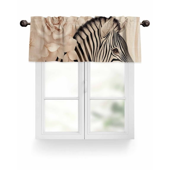 Valances for Windows Valance Rod Pocket Light Filtering Short Window Treatments Curtains for Kitchen Bathroom Living Room Bedroom, 1 Panel, 42 x 12 Inch