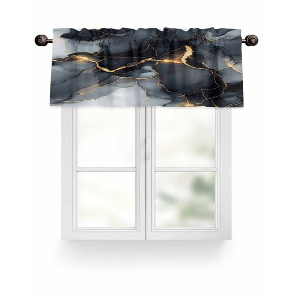 Valances for Windows Valance Rod Pocket Light Filtering Short Window Treatments Curtains for Kitchen Bathroom Living Room Bedroom, 1 Panel, 42 x 12 Inch