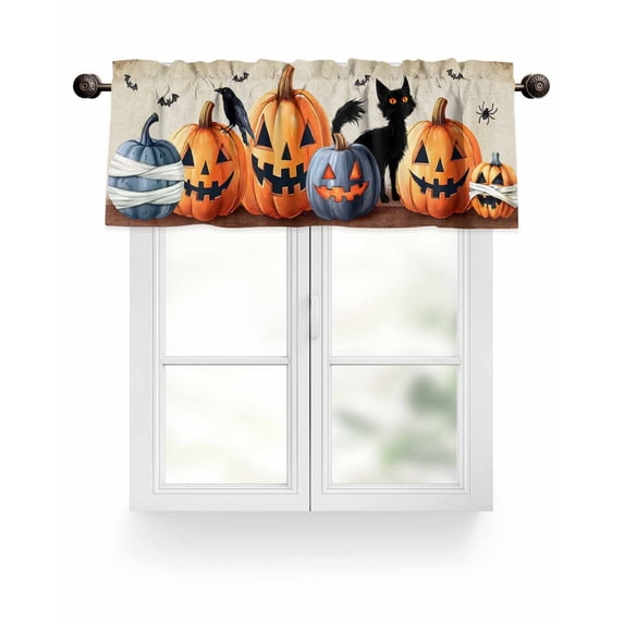 Valances for Windows Valance Rod Pocket Light Filtering Short Window Treatments Curtains for Kitchen Bathroom Living Room Bedroom, 1 Panel, 42 x 12 Inch