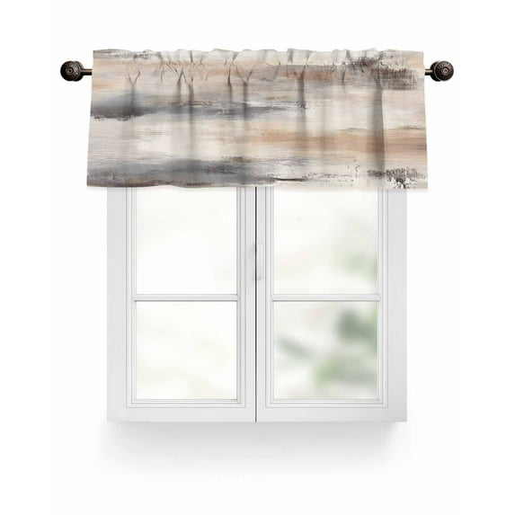 Valances for Windows Valance Rod Pocket Light Filtering Short Window Treatments Curtains for Kitchen Bathroom Living Room Bedroom, 1 Panel, 42 x 18 Inch