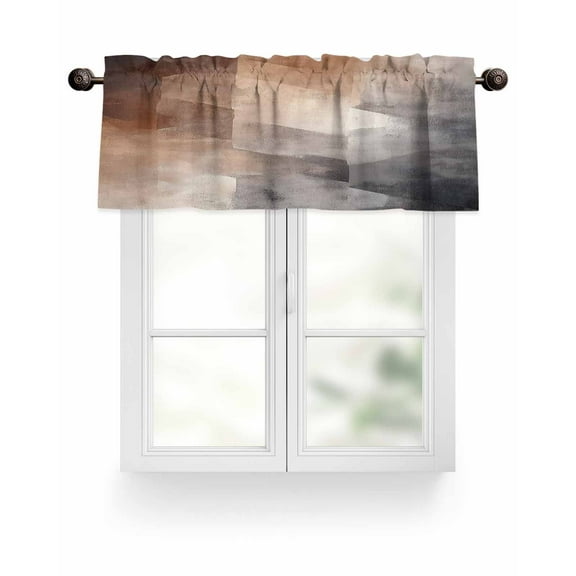 Valances for Windows Valance Rod Pocket Light Filtering Short Window Treatments Curtains for Kitchen Bathroom Living Room Bedroom, 1 Panel, 42 x 18 Inch