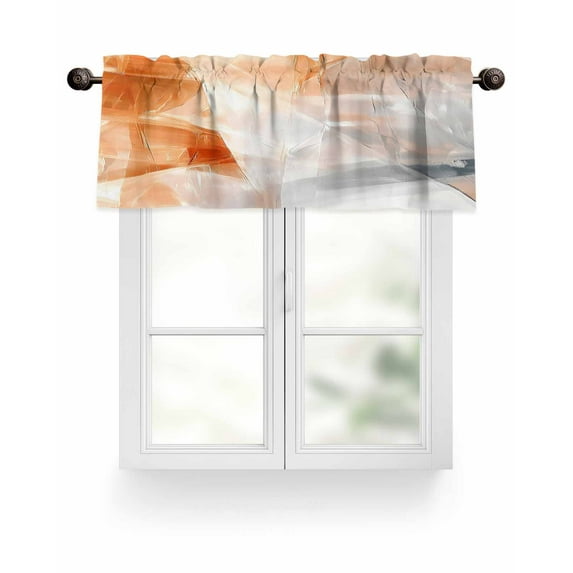 Valances for Windows Valance Rod Pocket Light Filtering Short Window Treatments Curtains for Kitchen Bathroom Living Room Bedroom, 1 Panel, 42 x 18 Inch