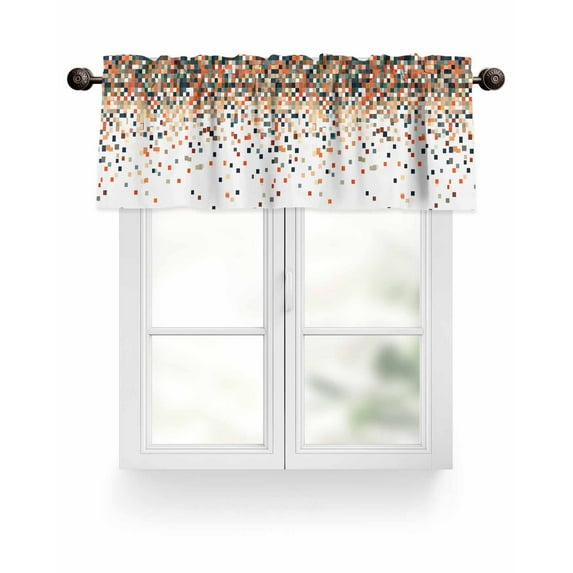 Valances for Windows Valance Rod Pocket Light Filtering Short Window Treatments Curtains for Kitchen Bathroom Living Room Bedroom, 1 Panel, 42 x 18 Inch