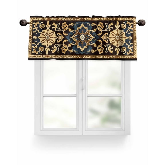 Valances for Windows Valance Rod Pocket Light Filtering Short Window Treatments Curtains for Kitchen Bathroom Living Room Bedroom, 1 Panel, 54 x 18 Inch