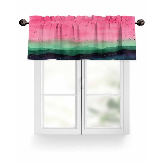 Valances for Windows Valance Rod Pocket Light Filtering Short Window Treatments Curtains for Kitchen Bathroom Living Room Bedroom, 1 Panel, 54 x 18 Inch