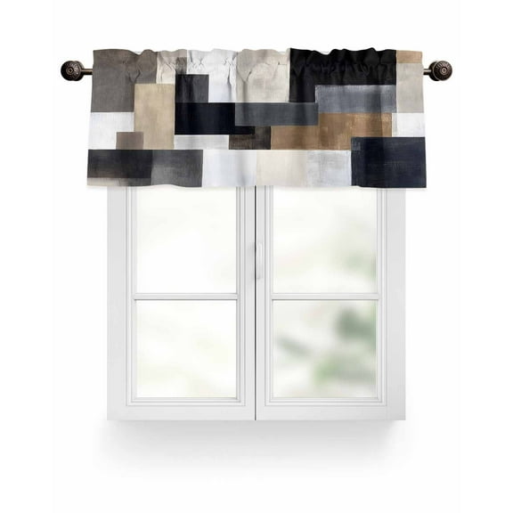 Valances for Windows Valance Rod Pocket Light Filtering Short Window Treatments Curtains for Kitchen Bathroom Living Room Bedroom, 1 Panel, 54 x 18 Inch