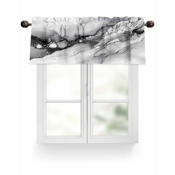 Valances for Windows Valance Rod Pocket Light Filtering Short Window Treatments Curtains for Kitchen Bathroom Living Room Bedroom, 1 Panel, 54 x 18 Inch