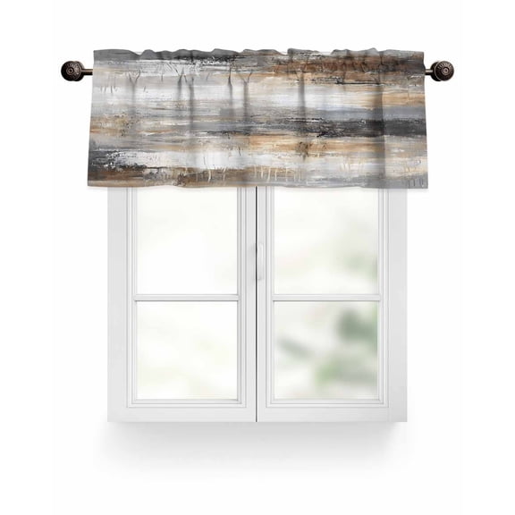 Valances for Windows Valance Rod Pocket Light Filtering Short Window Treatments Curtains for Kitchen Bathroom Living Room Bedroom, 1 Panel, 60 x 18 Inch