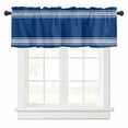 thumbnail image 1 of Valances for Windows White Stripes Geometric Blue Background Valance Rod Pocket Window Treatments Curtains for Kitchen Small Windows Living Room Bedroom Bathroom, 42"x12", 1 of 7