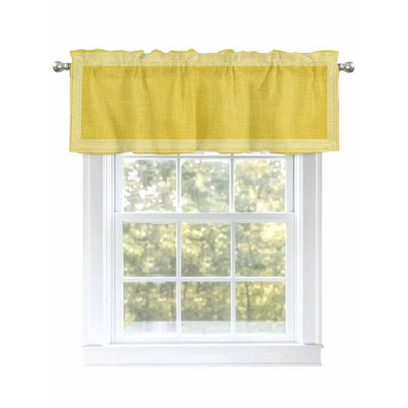 Valances for Windows Yellow Abstract Art Rod Pocket Cafe Window Treatments Valance Curtains for Kitchen Bathroom Laundry Basement Windows 54"x18"