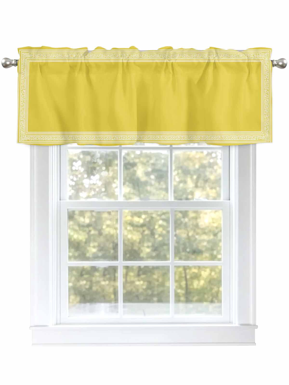 Valances for Windows Yellow Abstract Art Rod Pocket Cafe Window ...