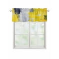 thumbnail image 1 of Valances for Windows Yellow Gray Abstract Rod Pocket Cafe Window Treatments Valance Curtains for Kitchen Bathroom Laundry Basement Windows 42"x18", 1 of 9