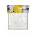 thumbnail image 1 of Valances for Windows Yellow Gray Abstract Rod Pocket Cafe Window Treatments Valance Curtains for Kitchen Bathroom Laundry Basement Windows 60"x18", 1 of 9