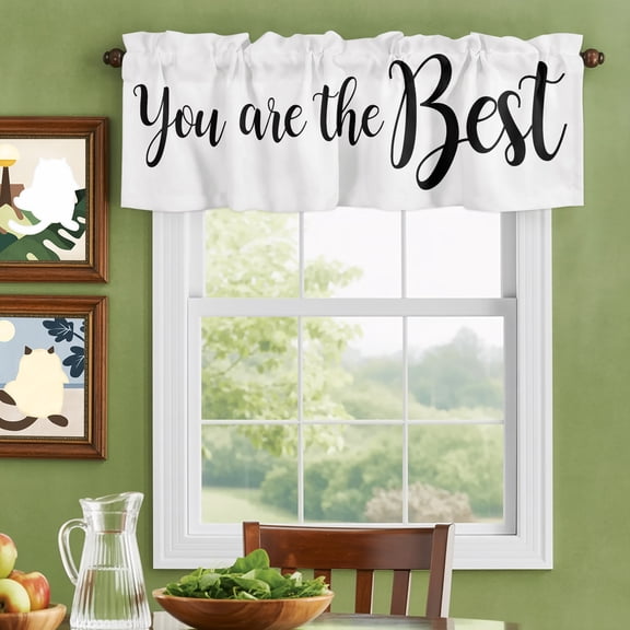 Valances for Windows,You Are The Best Quote Kitchen Curtain Valance Short Rod Pocket Panels Signs Art Positive Quotes Small Window Treatment for Living Room Bedroom Bathroom,42"Wx12"L