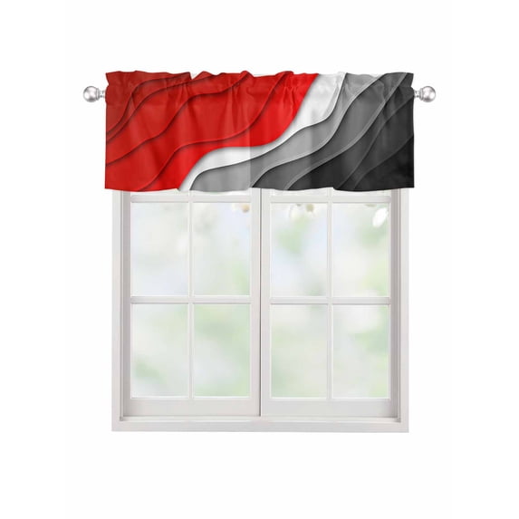 Valances for Windows Abstract Beach Rod Pocket Cafe Window Treatments Valance Curtains for Kitchen Bathroom Laundry Basement Windows 60"x14"