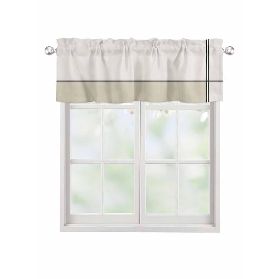 Valances for Windows Abstract Gemoetric Rod Pocket Cafe Window Treatments Valance Curtains for Kitchen Bathroom Laundry Basement Windows 42"x12"