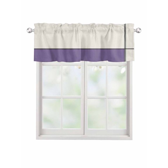Valances for Windows Abstract Gemoetric Rod Pocket Cafe Window Treatments Valance Curtains for Kitchen Bathroom Laundry Basement Windows 42"x12"
