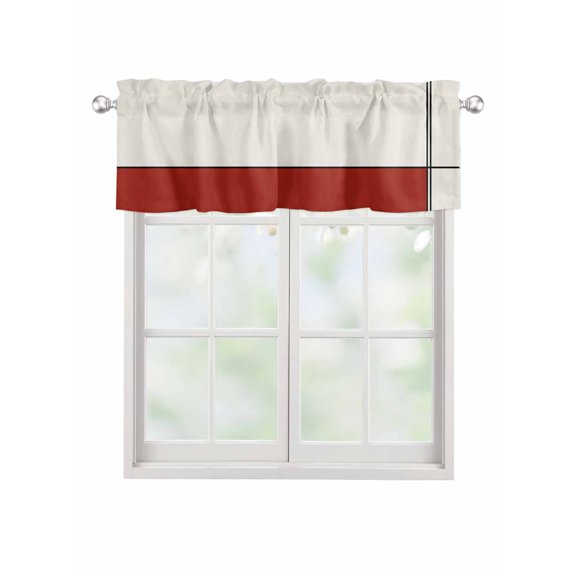 Valances for Windows Abstract Gemoetric Rod Pocket Cafe Window Treatments Valance Curtains for Kitchen Bathroom Laundry Basement Windows 42"x12"