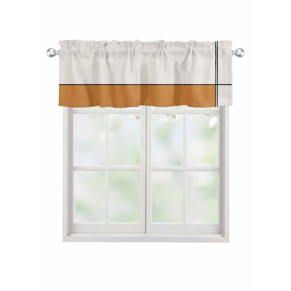 Valances for Windows Abstract Gemoetric Rod Pocket Cafe Window Treatments Valance Curtains for Kitchen Bathroom Laundry Basement Windows 54"x18"