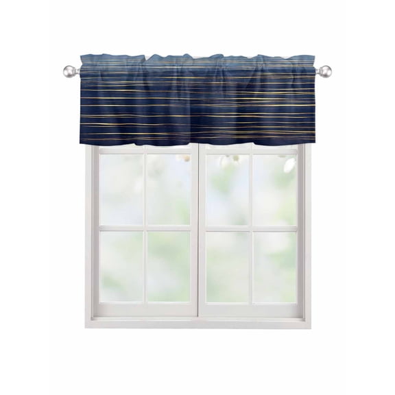 Valances for Windows Abstract Golden Rod Pocket Cafe Window Treatments Valance Curtains for Kitchen Bathroom Laundry Basement Windows 56"x16"