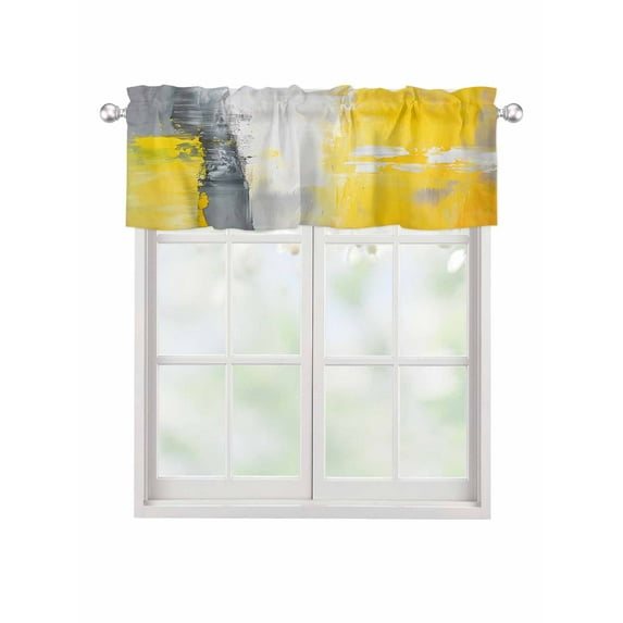 Valances for Windows Abstract Graffiti Rod Pocket Cafe Window Treatments Valance Curtains for Kitchen Bathroom Laundry Basement Windows 42"x12"