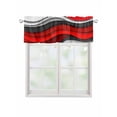 thumbnail image 1 of Valances for Windows Abstract Red Rod Pocket Cafe Window Treatments Valance Curtains for Kitchen Bathroom Laundry Basement Windows 54"x18", 1 of 9