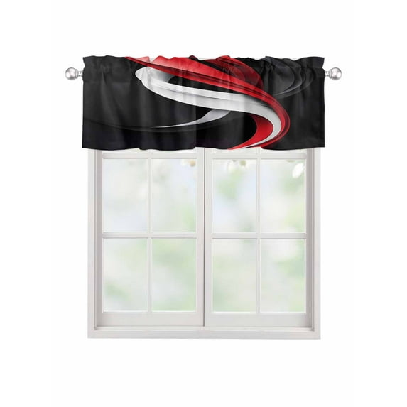 Valances for Windows Abstract Stitching Rod Pocket Cafe Window Treatments Valance Curtains for Kitchen Bathroom Laundry Basement Windows 42"x12"
