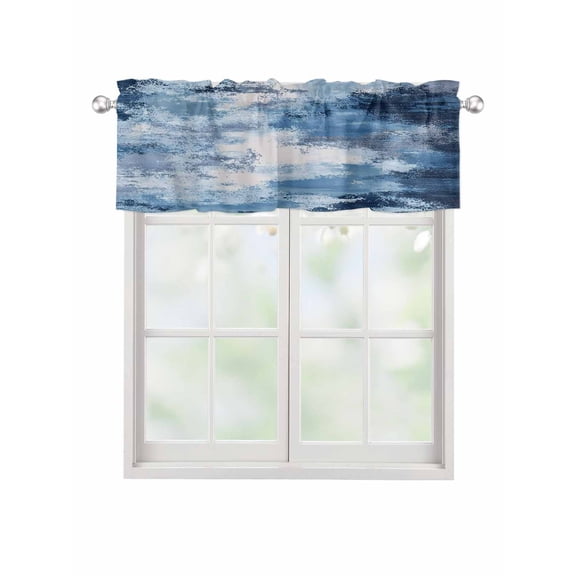 Valances for Windows Abstract Stitching Rod Pocket Cafe Window Treatments Valance Curtains for Kitchen Bathroom Laundry Basement Windows 42"x12"