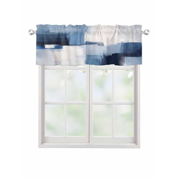 Valances for Windows Abstract Stitching Rod Pocket Cafe Window Treatments Valance Curtains for Kitchen Bathroom Laundry Basement Windows 42"x18"