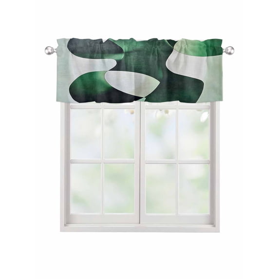 Valances for Windows Abstract Stitching Rod Pocket Cafe Window Treatments Valance Curtains for Kitchen Bathroom Laundry Basement Windows 56"x16"