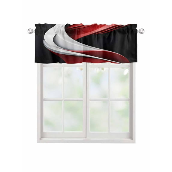 Valances for Windows Abstract Stitching Rod Pocket Cafe Window Treatments Valance Curtains for Kitchen Bathroom Laundry Basement Windows 56"x16"