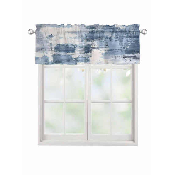 Valances for Windows Abstract Stitching Rod Pocket Cafe Window Treatments Valance Curtains for Kitchen Bathroom Laundry Basement Windows 56"x16"