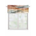 thumbnail image 1 of Valances for Windows Abstract Stitching Rod Pocket Cafe Window Treatments Valance Curtains for Kitchen Bathroom Laundry Basement Windows 56"x16", 1 of 9
